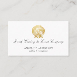 Gold Seashell Elegant Business Card