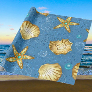 Gold Seashells Wrapping Paper