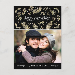 Gold Seasonal Details Holiday Postcard