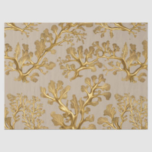 Gold Seaweed on Sand Tissue Paper