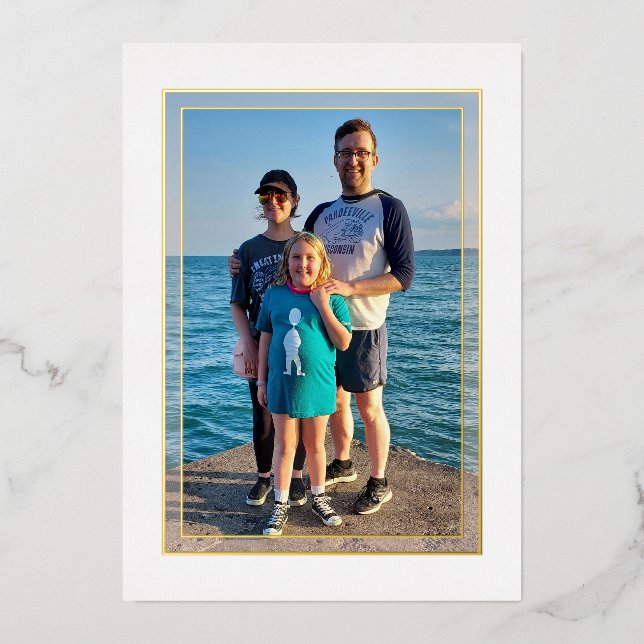 Gold See Thru Border Foil New Years Card (Front)