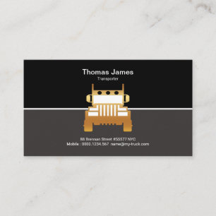 Gold Semi Truck Dual Tone Colours Trucker Business Card