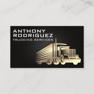 Gold Semi Truck Logo Business Card