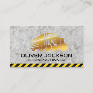 Gold Semi Truck Logo   Construction   Concrete Business Card