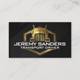Gold Semi Truck Logo   Industrial Business Card