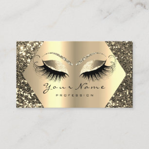 Gold Sepia Glitter Makeup Artist Lashes Browns VIP Business Card