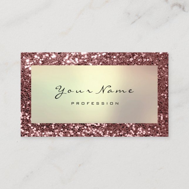 Gold Sepia Glitter Makeup Artist Lashes Red Bean Business Card (Front)