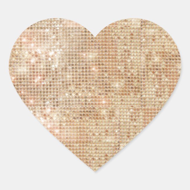 Gold Sequin Heart Sticker (Front)