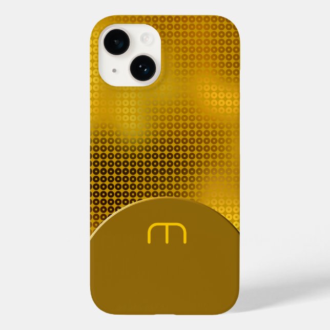 Gold Sequin Monogram Case-Mate iPhone Case (Back)