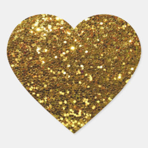 Gold Sequins Glitz Heart Shape Envelope Seals
