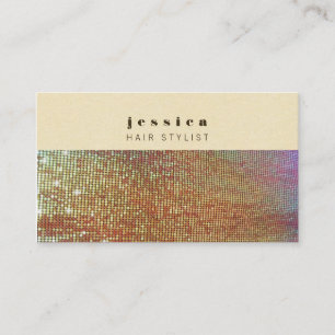 Gold Sequins Mesh Mod Hair Stylist Card