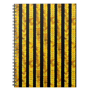 Gold sequins pattern notebook