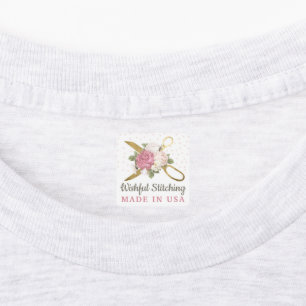 Gold Sewing Scissors Shabby Floral Custom Clothing