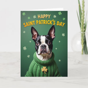 Gold Shamrock Terrier Day Card