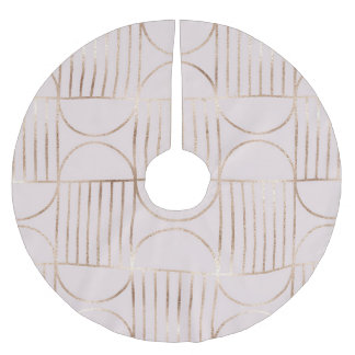 Gold shapes: mid-century modern pattern. brushed polyester tree skirt