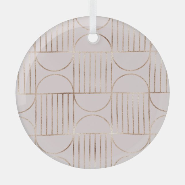 Gold shapes: mid-century modern pattern. glass tree decoration (Front)