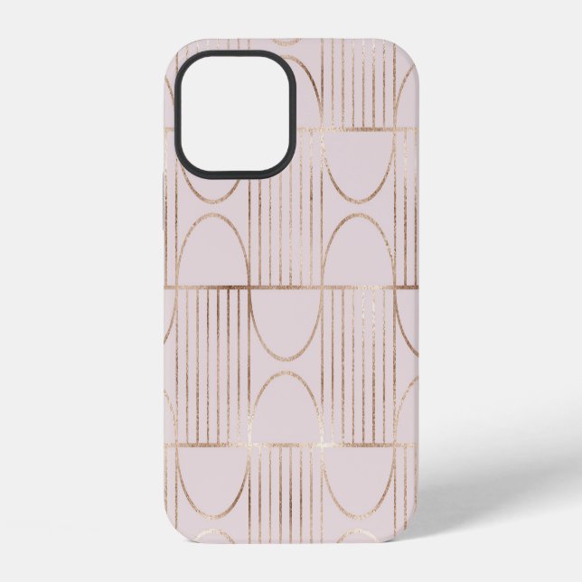 Gold shapes: mid-century modern pattern. iPhone case (Back)