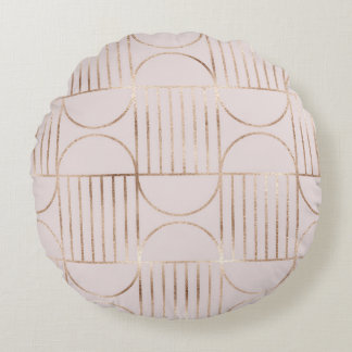 Gold shapes: mid-century modern pattern. round cushion