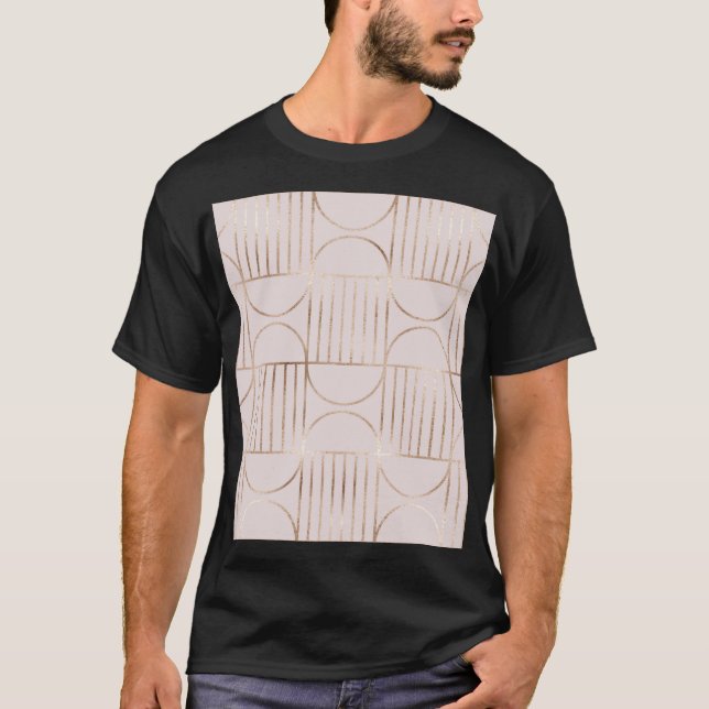 Gold shapes: mid-century modern pattern. T-Shirt (Front)