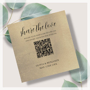 Gold Share The Love QR Code Enclosure Card