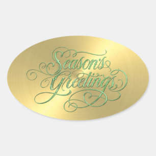 Gold Sheen Season's Greetings Sticker