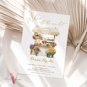 Gold She's Off the Market Bridal Shower Invitation