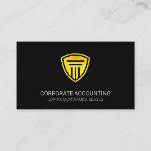 Gold Shield Pillar Icon   Corporate Business Card