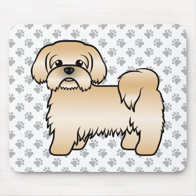 Gold Shih Tzu Cute Cartoon Dog Illustration Mouse Mat (Front)