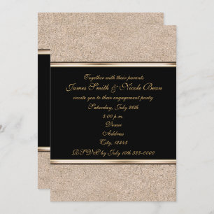 Gold Shimmer & Black Elegant Any Event Invitations