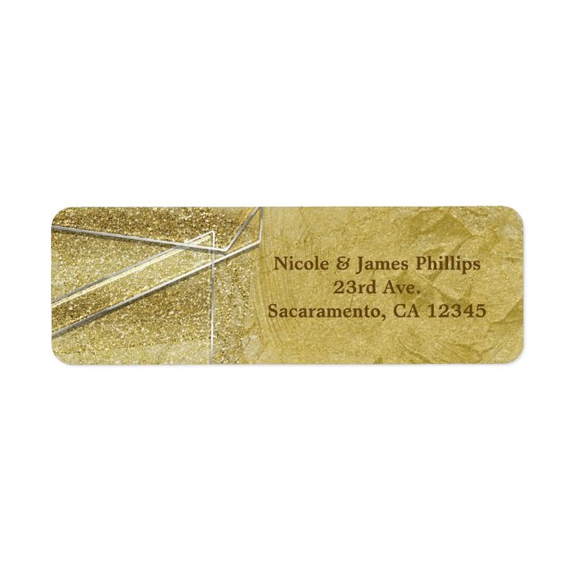 Gold Shimmer Crystal Glass Glam Party Invitation (Front)
