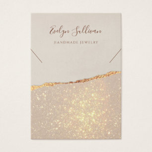 Gold shimmer paper necklace display card
