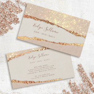 Gold shimmer ripped paper business card