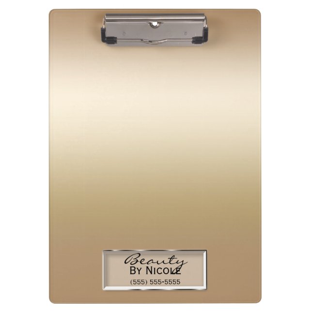 Gold Shimmer Shine Elegant Chic Glam Personalised Clipboard (Front)