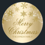 Gold Shimmer Snowflake Christmas Sticker<br><div class="desc">Gold Christmas Sticker. Elegant gold shimmer snowflake design. Please Note: All flat images.</div>