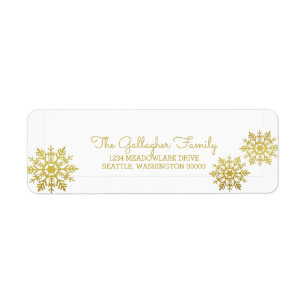 Gold Shimmering Chic Snowflake Holiday