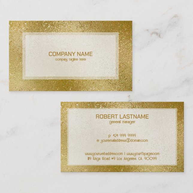 Gold shimmering iridescent texture background business card (Front/Back)