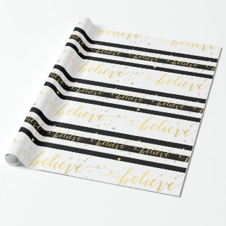 Gold Shine Believe | Holiday Wrapping Paper