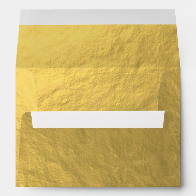Gold Shine Foil Look Modern Elegant Chic Wedding Envelopes (Back (Bottom))