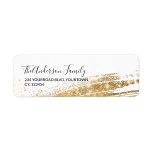 Gold shine glitter spark Christmas return address
