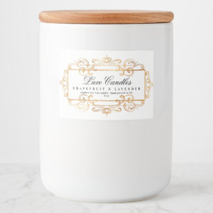 Gold Shinny Swirls Elegant Luxurious White Product Food Label
