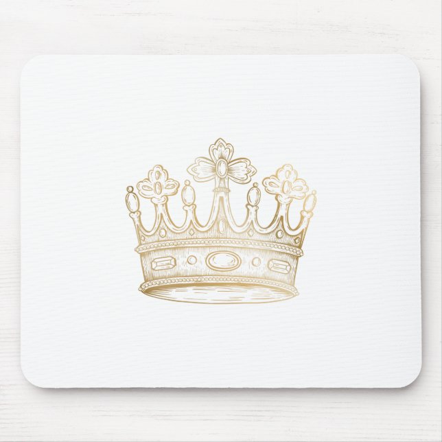 Gold Shiny Crown Mouse Mat (Front)