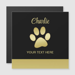 Gold Shiny Dog Paw on black background