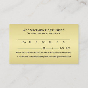 Gold Shiny Dog Paw on black Pet Grooming Service Appointment Card