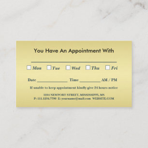 Gold Shiny Dog Paw on black Pet Grooming Service Appointment Card
