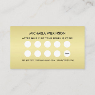  Gold Shiny Dog Paw on black Pet Grooming Service  Loyalty Card