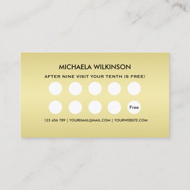  Gold Shiny Dog Paw on black Pet Grooming Service  Loyalty Card (Back)