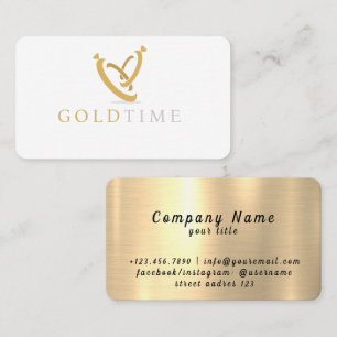 Gold Shiny Jewelerry Boutique Accessories Earrings Business Card