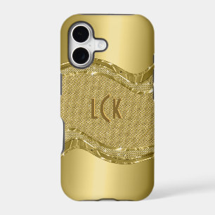 Gold Shiny Look With Faux Diamonds Pattern