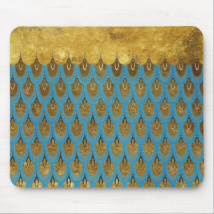 Gold Shiny Princess Mermaid Glitter Scales Mouse Mat