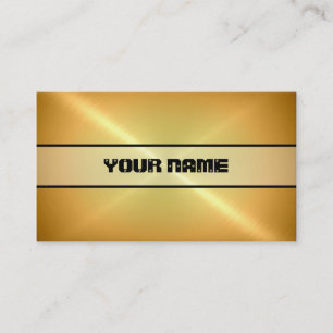 Gold Shiny Stainless Steel Metal 2 Business Card